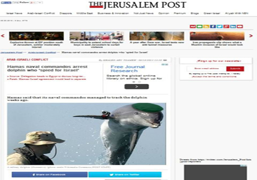 دلفین جاسوس اسرائیل در چنگال حماس در ساحل غزه