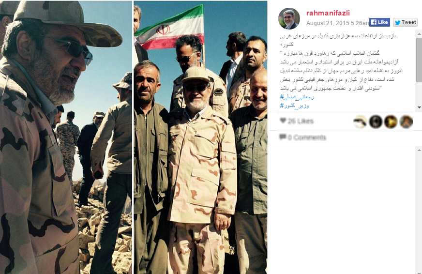 بازدید وزیر کشور از با لباس نظامی+عکس
