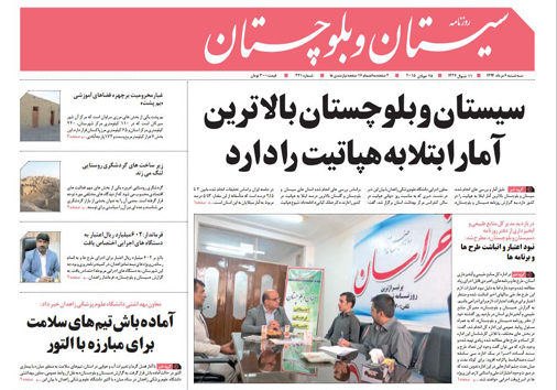 تصاویر صفحه نخست روزنامه&zwnj; استان&zwnj;ها 6 مرداد ماه