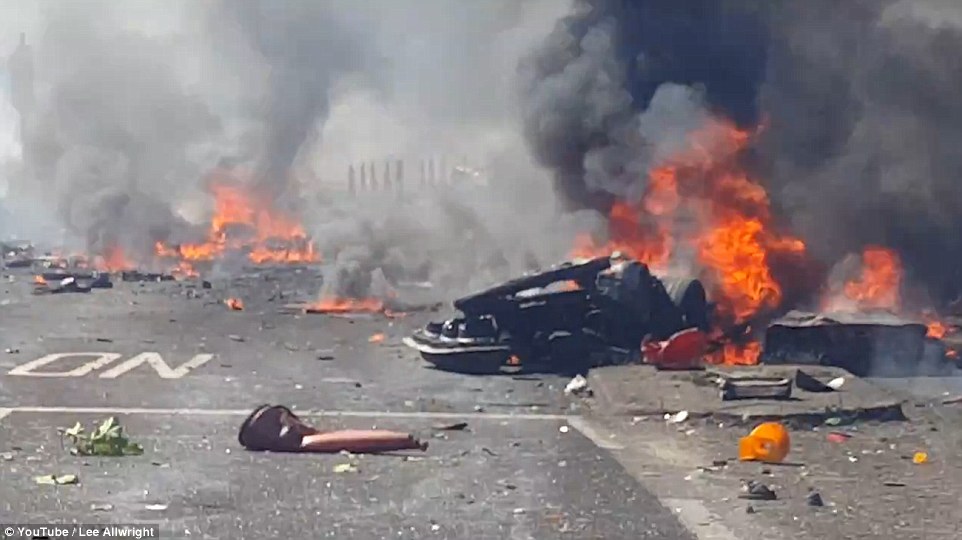 تصاویری هولناک از لحظه برخورد یک جت با لیموزین عروس