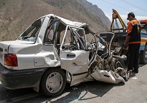 واژگونی یک دستگاه خودروی سمند در کرمانشاه که تلفات جانی بر جای گذاشت