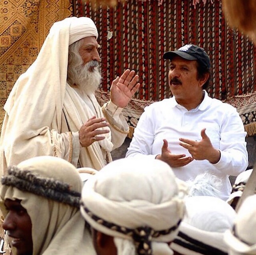 مجید مجیدی و بازیگر نقش عبدالمطلب در پشت صحنه &laquo;محمد رسول&zwnj;الله (ص)&raquo;