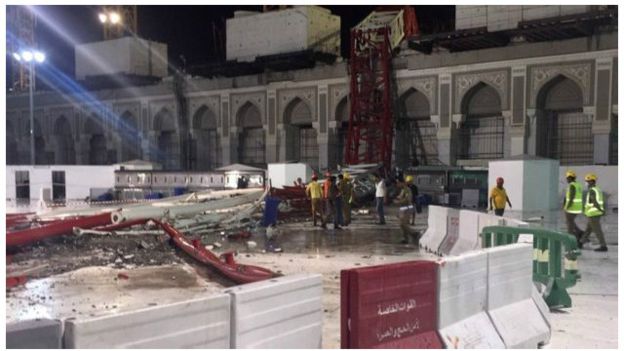 دست کم 107 قربانی در حادثه سقوط جرثقیل در مسجد الحرام