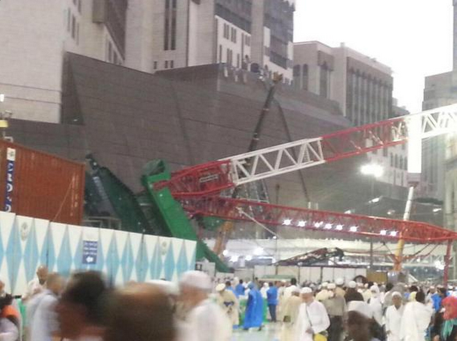 دست کم 107 قربانی در حادثه سقوط جرثقیل در مسجد الحرام