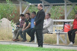 موسوی در تمرینات تیم فوتبال نساجی