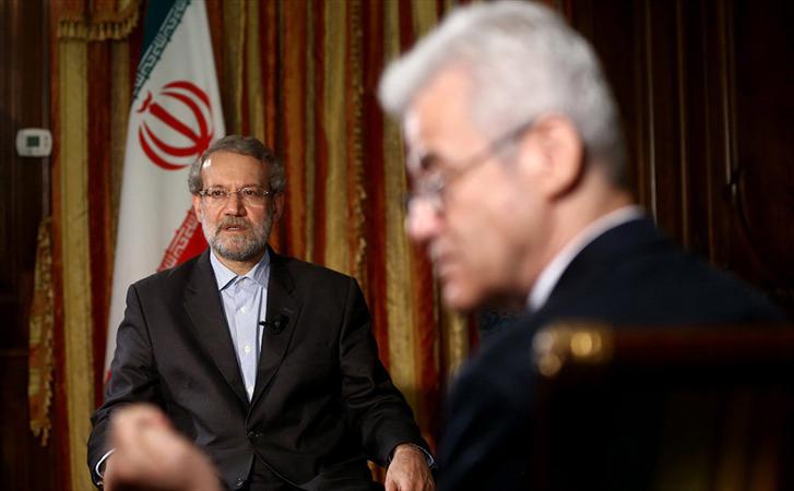 تصاویر لاریجانی و گفتگو با شبکه المیادین