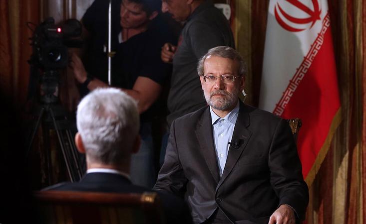 تصاویر لاریجانی و گفتگو با شبکه المیادین