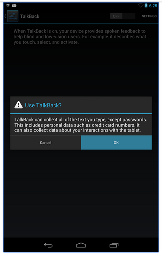 دانلود نرم افزار google talk back برای اندروید