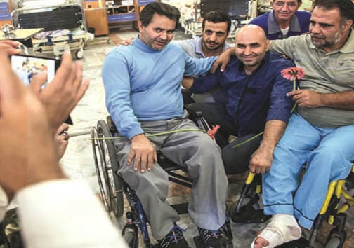 عکس یادگاری &laquo;علی مسعودی&raquo; با جانبازان