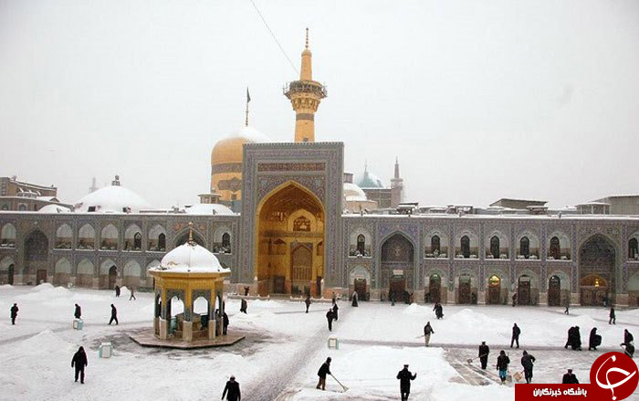 پوشش زیبای برف در حرم علی این موسی الرضا (ع)