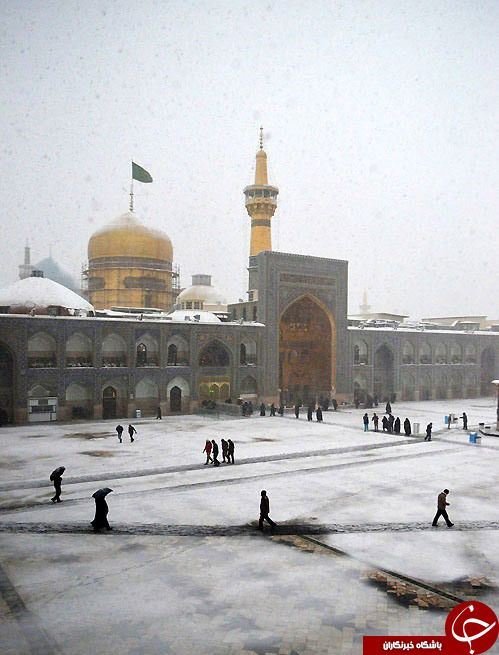 پوشش زیبای برف در حرم علی این موسی الرضا (ع)