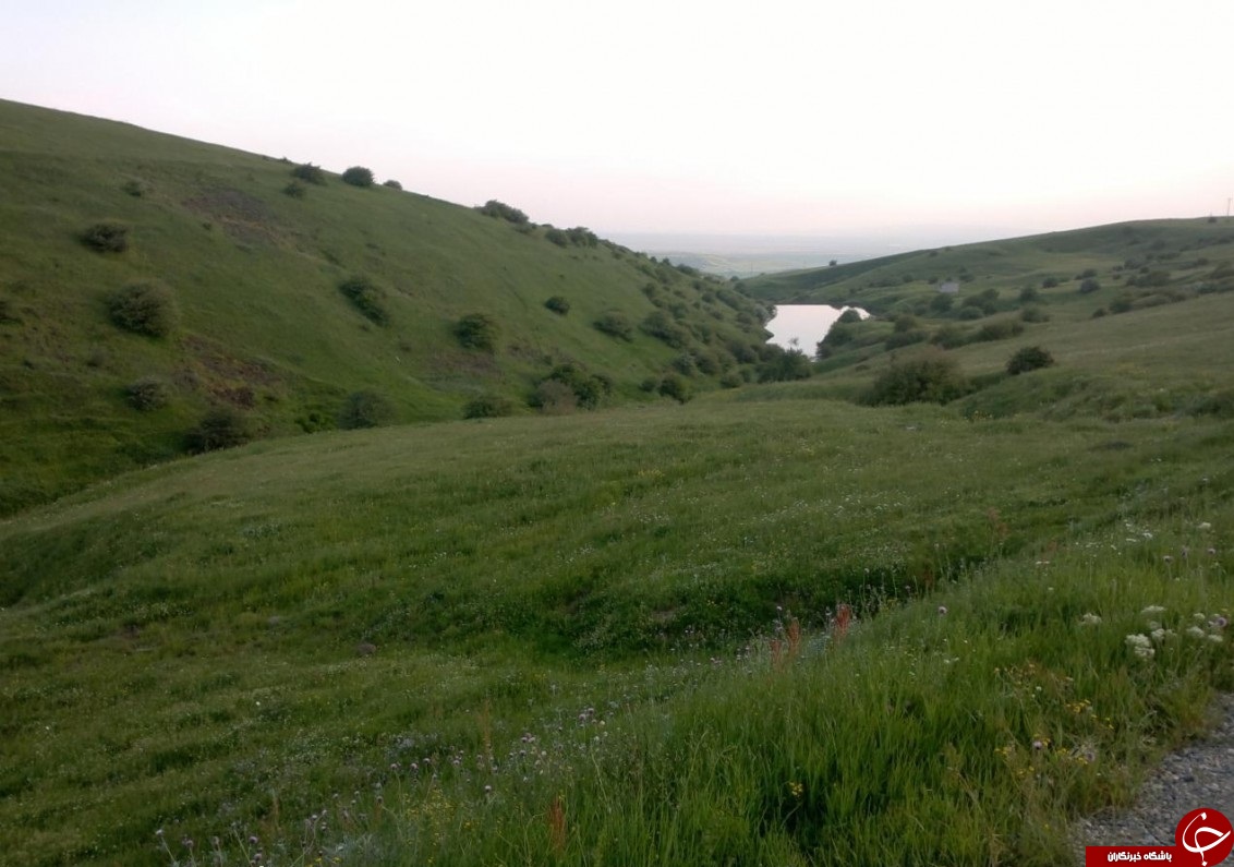 نمایی از طبیعت زیبا آبگیر فندقلوی نمین
