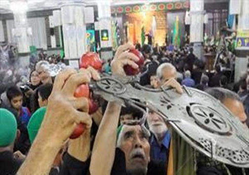 مراسم عزاداری علم بندان در بیرجند + تصاویر