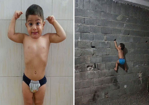 کودک دوساله، ابرقهرمانی باقدرت باورنکردنی + تصاویر