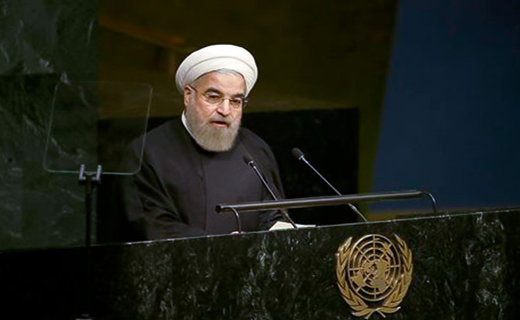 عکس/ روحانی پشت تریبون سازمان ملل متحد
