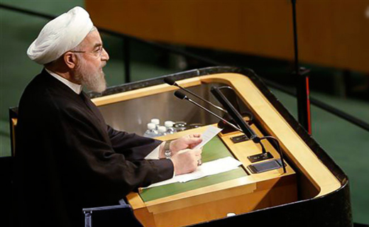 عکس/ روحانی پشت تریبون سازمان ملل متحد