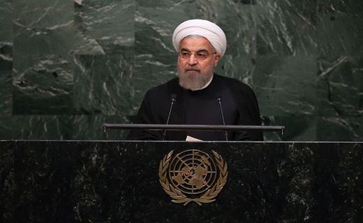 عکس/ روحانی پشت تریبون سازمان ملل متحد