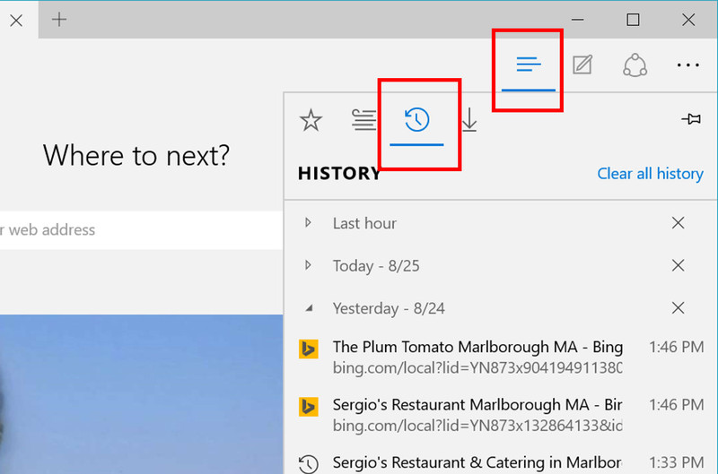 نحوه&zwnj;ی مشاهده و حذف تاریخچه&zwnj;ی مرورگر Microsoft Edge////////در حال کار