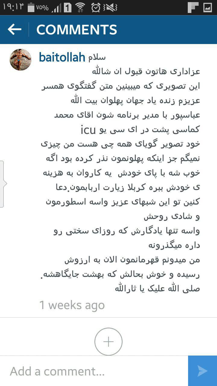 بیت اله عباسپور: بر دلم ترسم بماند آرزوی کربلا