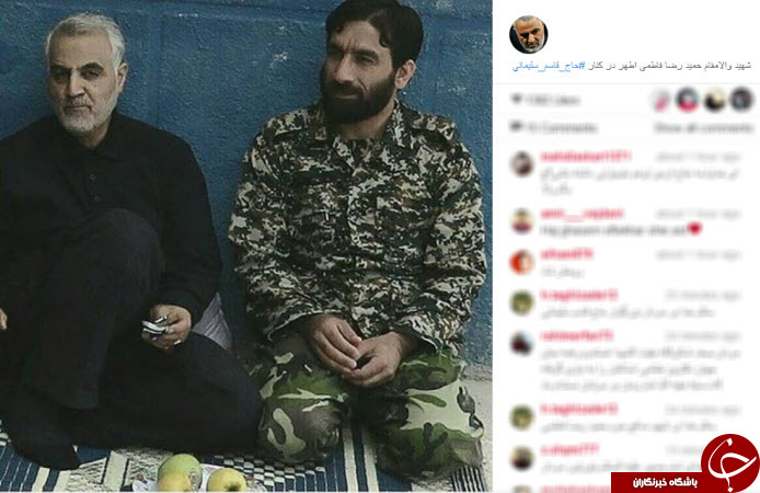 شهید مدافع حرم در کنار سردار سلیمانی +عکس