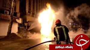 خودروی پژو پارس آتش به پا کرد