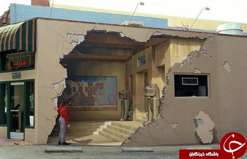 نقاشی جالب سه بعدی روی دیوار+عکس