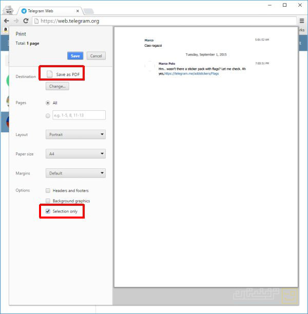 از متن های تلگرام خروجی PDF بگیرید+ آموزش