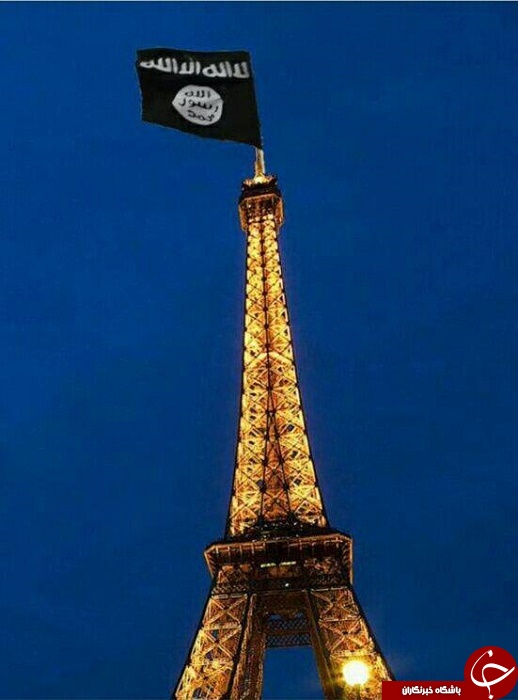 پرچم داعش بر فراز برج ایفل!+ عکس