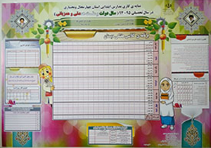 طراحی و توزیع نمایه هفتگی در دبستان های چهارمحال و بختیاری
