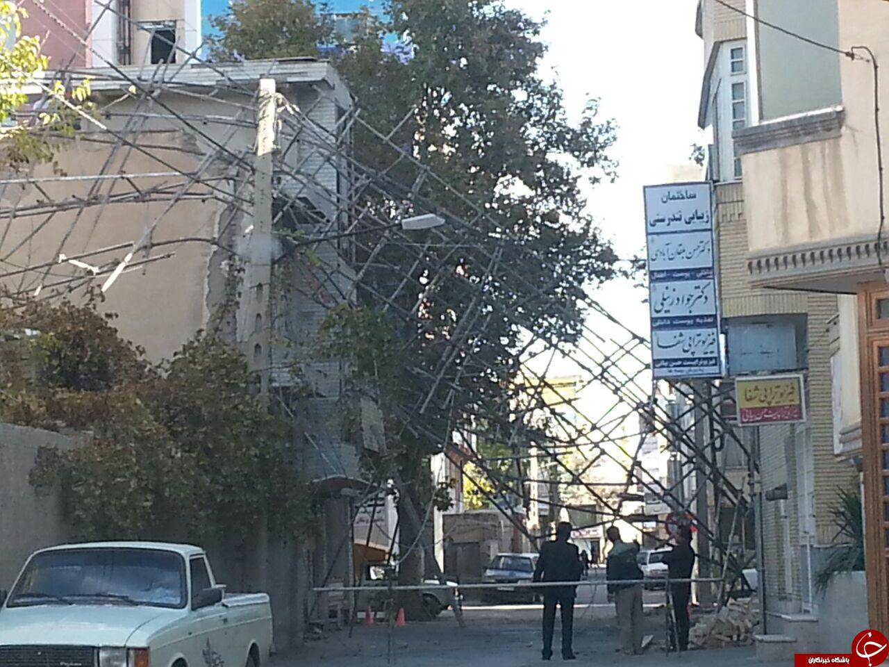 سقوط داربست در نیشابور + تصاویر