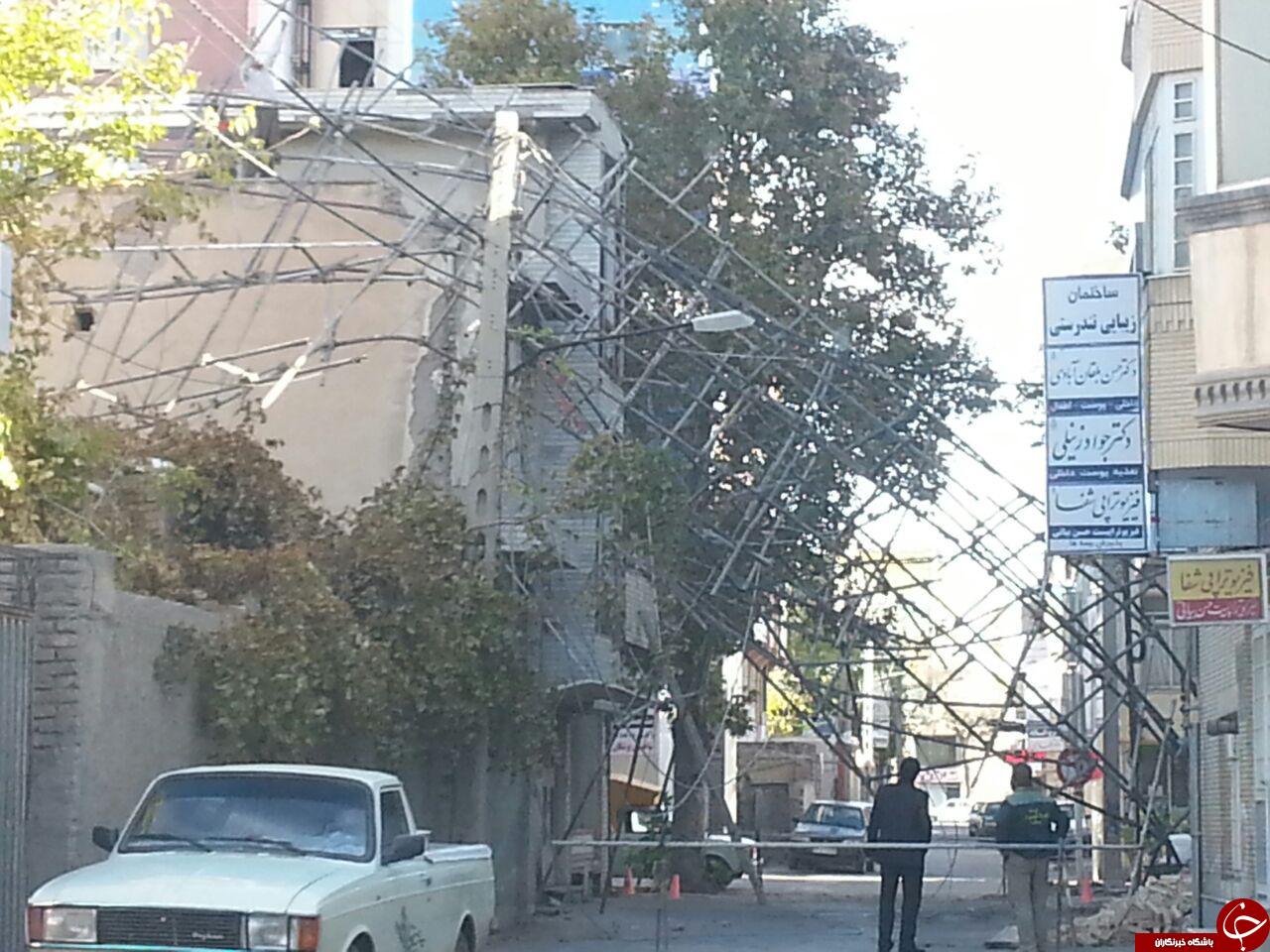 سقوط داربست در نیشابور + تصاویر