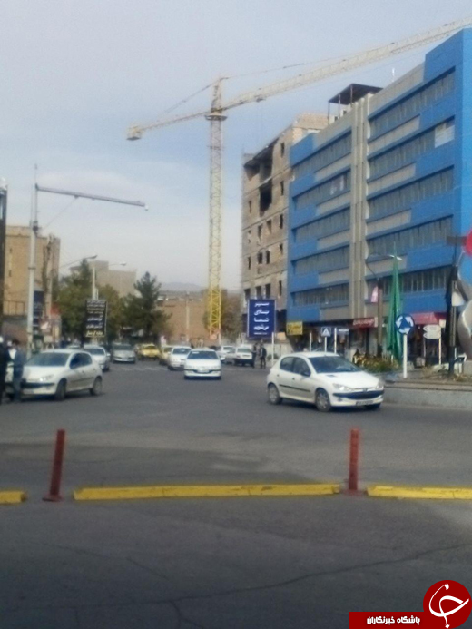 جرثقیلی در آستانه سقوط + تصاویر