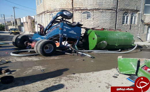 سرعت زیاد باعث واژگونی خاور شد + تصاویر