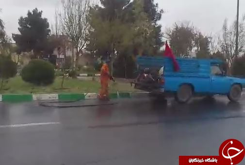 شستن خیابان زیر باران! + فیلم