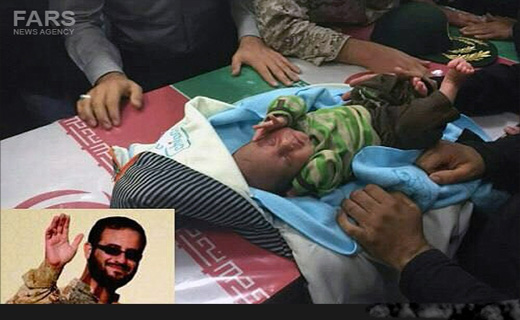 وداع کودک 20 روزه با پدر شهیدش+عکس