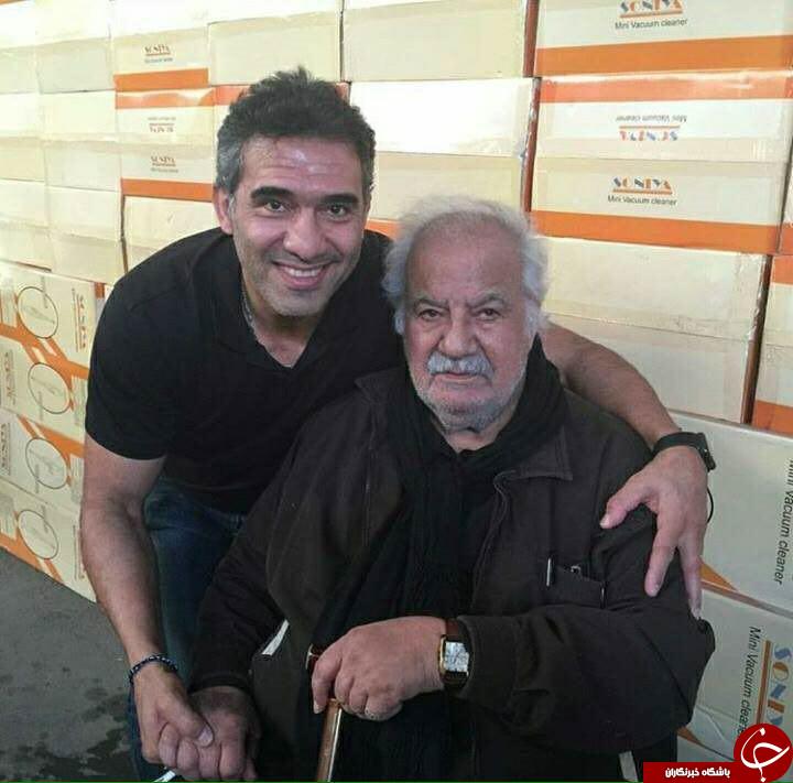 دروازه بان پیشکسوت در کنار استاد بازیگری+ عکس