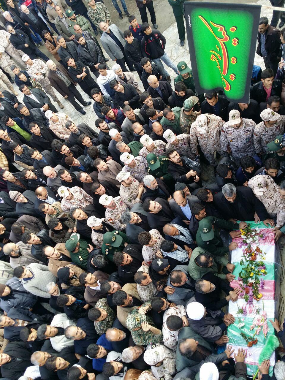 تشیع پیکر یک شهید مدافع حرم در شهرستان سنقر و کلیایی