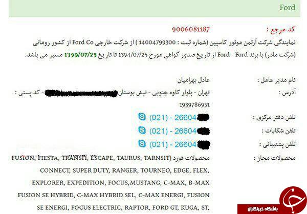 ماشین های فورد چراغ خاموش وارد ایران شدند +سند