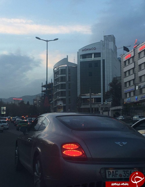 ماشین لوکس بنتلی با پلاک بین المللی در تهران +تصاویر