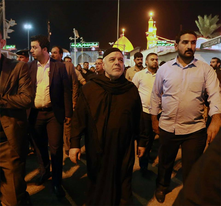 حضور نخست وزیر عراق در میان زائران حسینی+ تصاویر