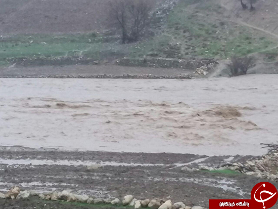 جاری شدن سیل رودخانه مادیان رود + تصاویر