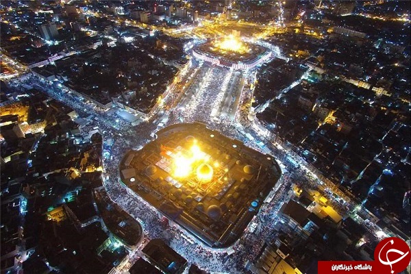 نماهایی دیدنی از بین الحرمین در اربعین 94 +تصاویر