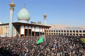 شیراز سومین حرم اهل بیت سیاهپوش اربعین ابا عبدالله الحسین (ع) + تصاویر