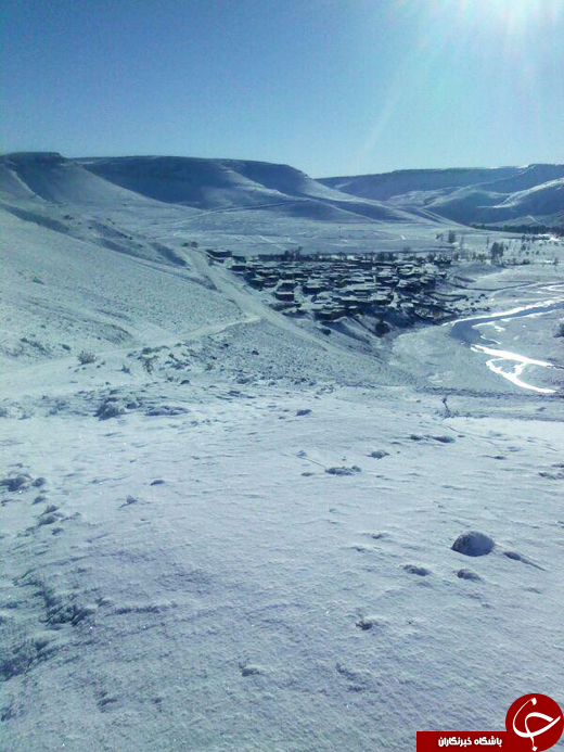 تصاویر زیبایی از روستای باش قشلاق در زمستان