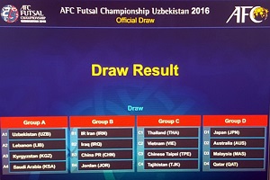 اعلام زمانبندی رقابتهای قهرمانی فوتسال آسیا 2016
