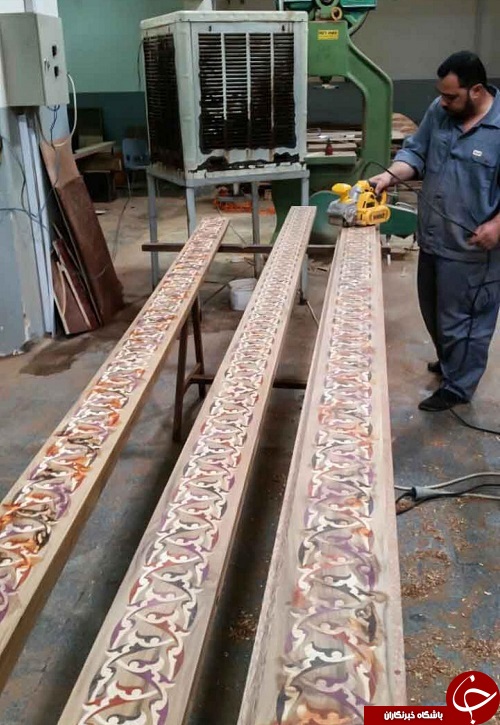 اتمام ساخت منبت&zwnj;کاری ضریح جدید حضرت عباس(ع) + تصاویر