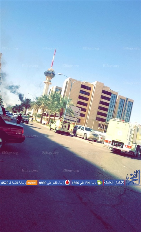 رسانه سعودی در آتش سوخت+ تصاویر