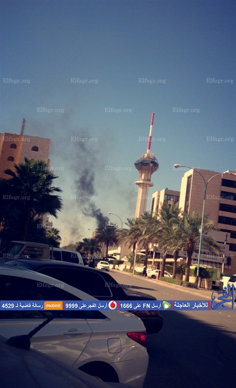 رسانه سعودی در آتش سوخت+ تصاویر