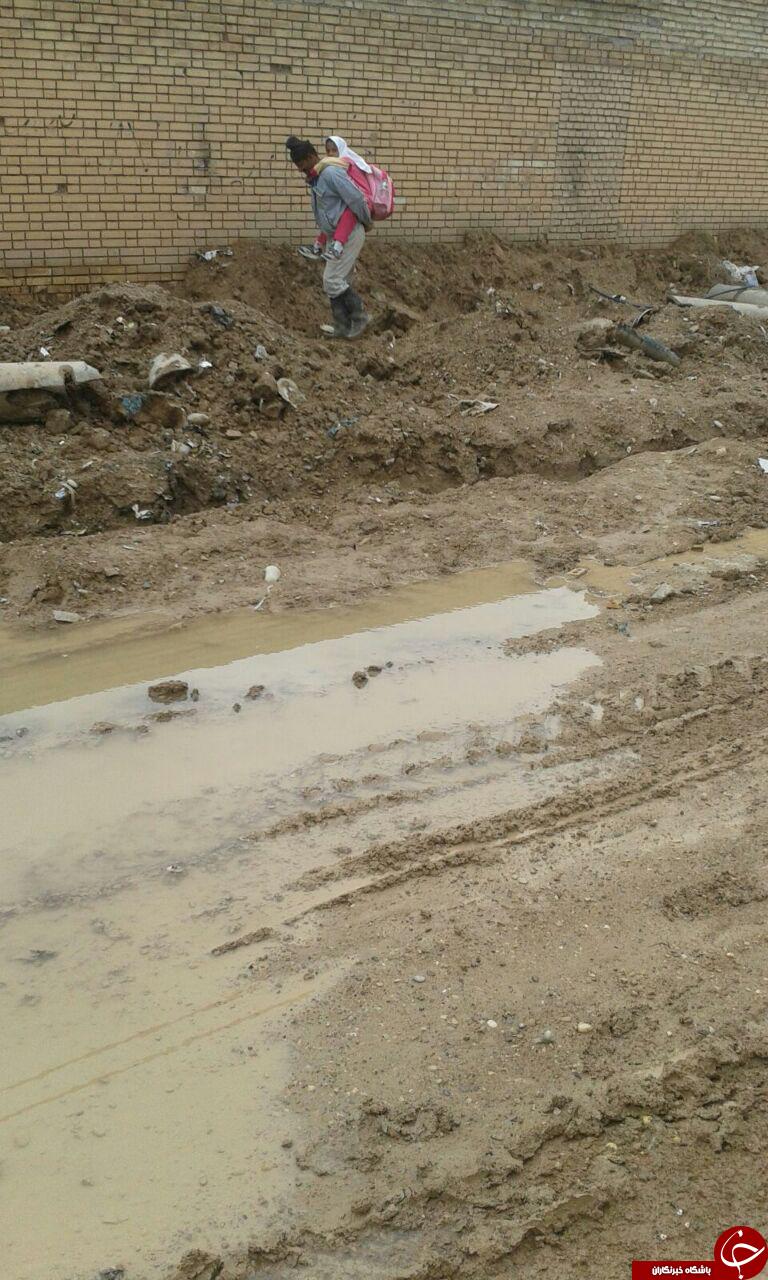 وضعیت نامناسب خیابان&zwnj;های شهر ویس + تصاویر