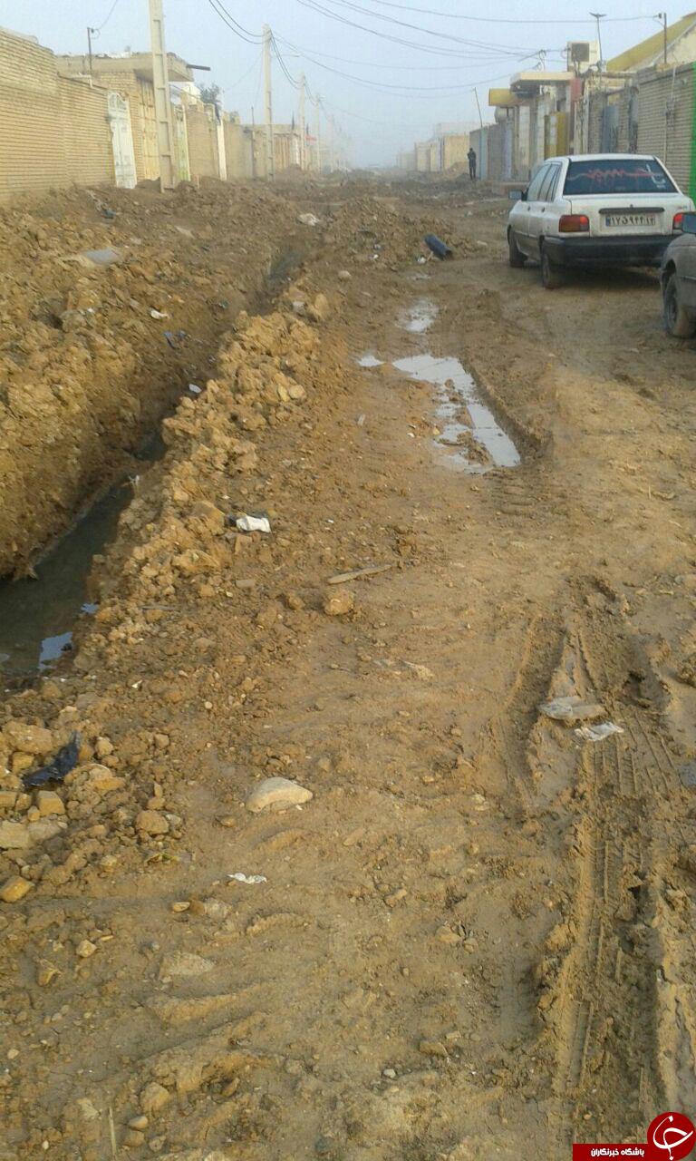 وضعیت نامناسب خیابان&zwnj;های شهر ویس + تصاویر